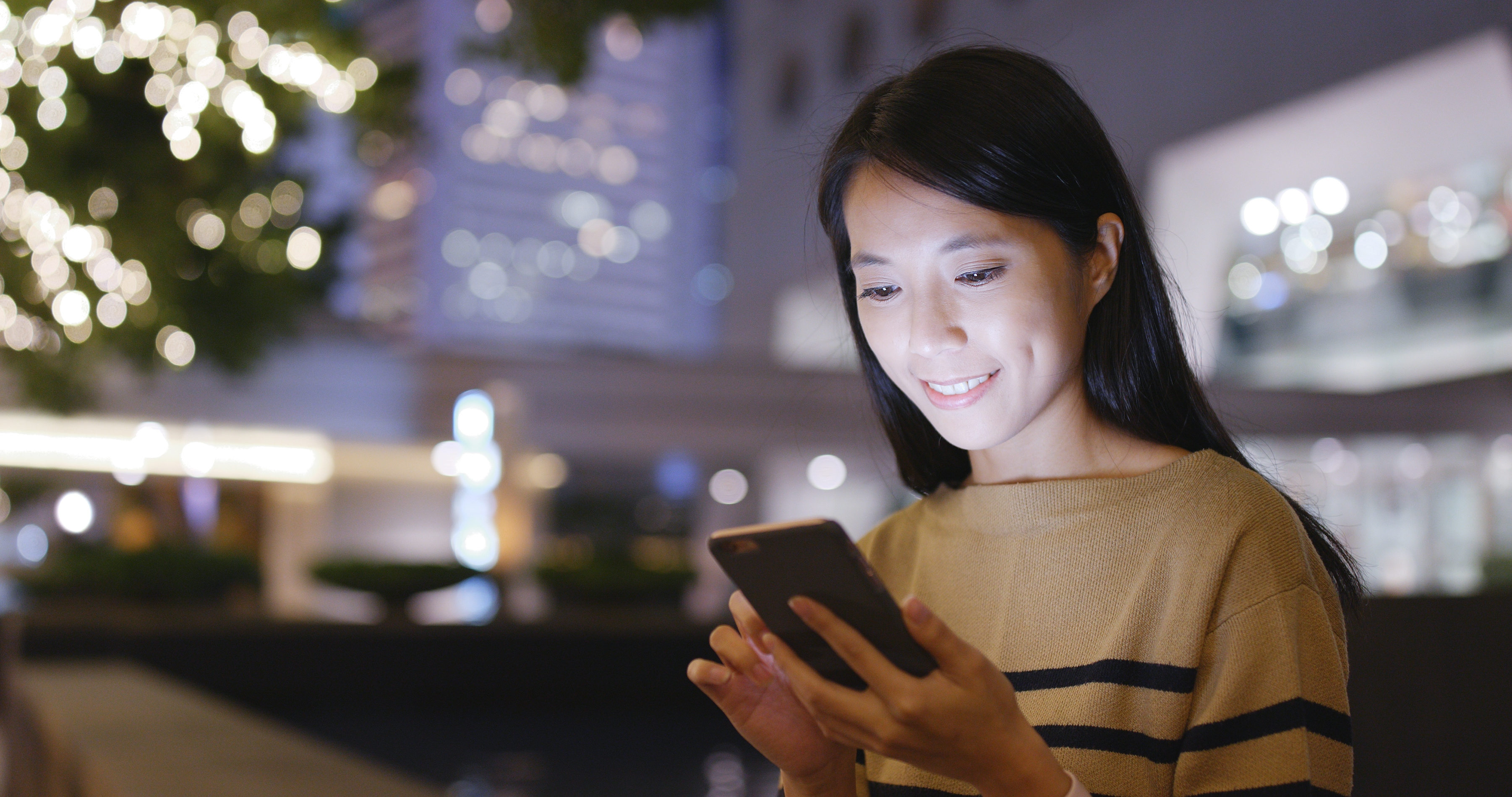 woman on her phone