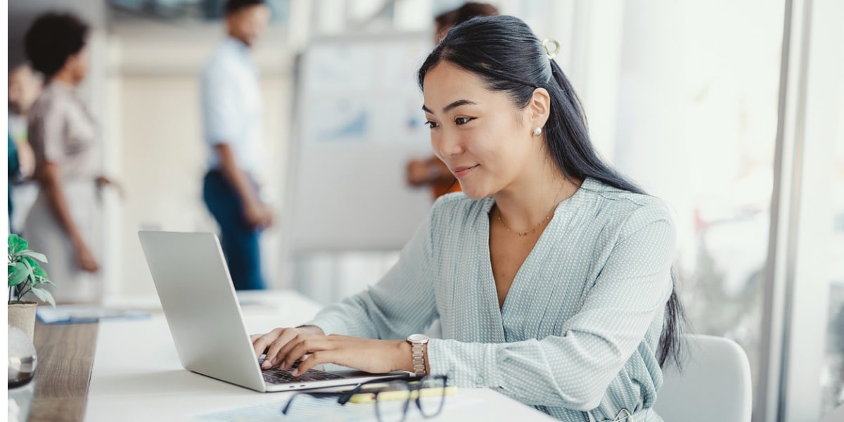 woman working at a computer